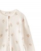 Flower printed cashmere cardigan in milk white