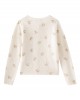 Flower printed cashmere cardigan in milk white