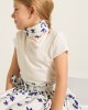 Natural white printed cotton scarf