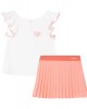 Pleated skirt and top set
