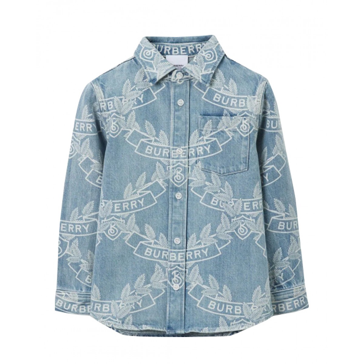Oak Leaf Crest print denim shirt