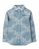 Oak Leaf Crest print denim shirt