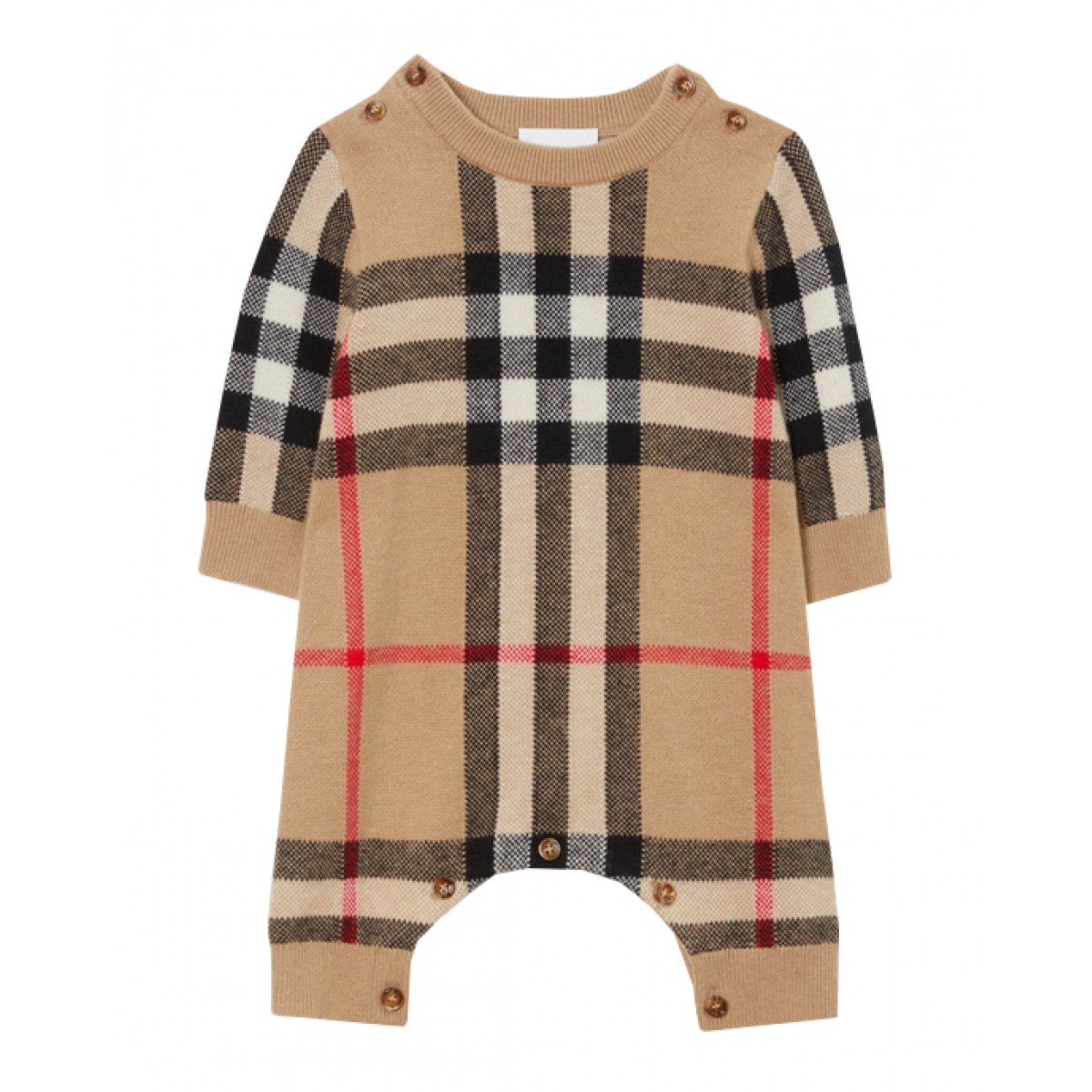 Check wool cashmere jumpsuit