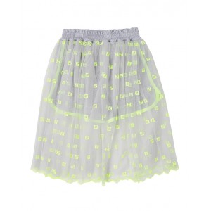 Grey shorts with tulle skirt and logo embroidery