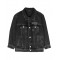 Black faded oversized jacket in Japanese denim