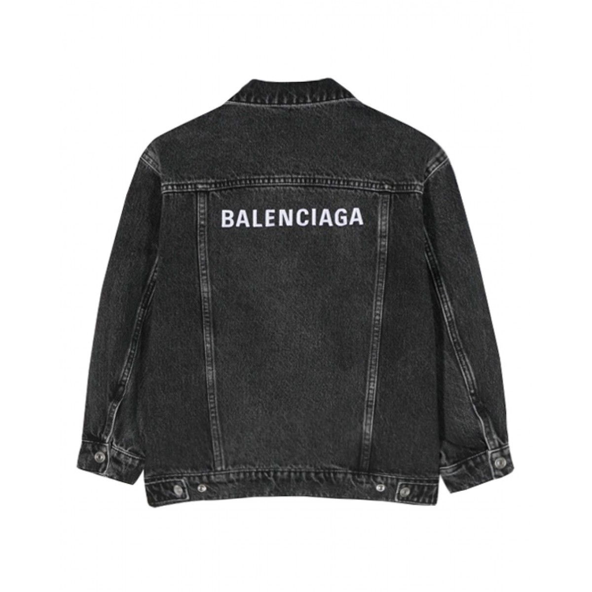 Black faded oversized jacket in Japanese denim