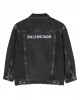 Black faded oversized jacket in Japanese denim