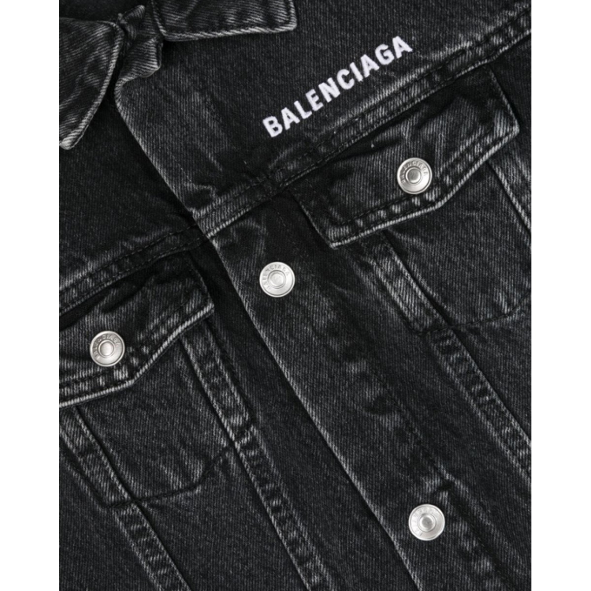 Black faded oversized jacket in Japanese denim