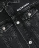 Black faded oversized jacket in Japanese denim