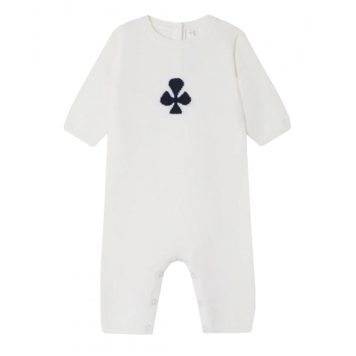 Intarsia-motif knitted wool bodysuit