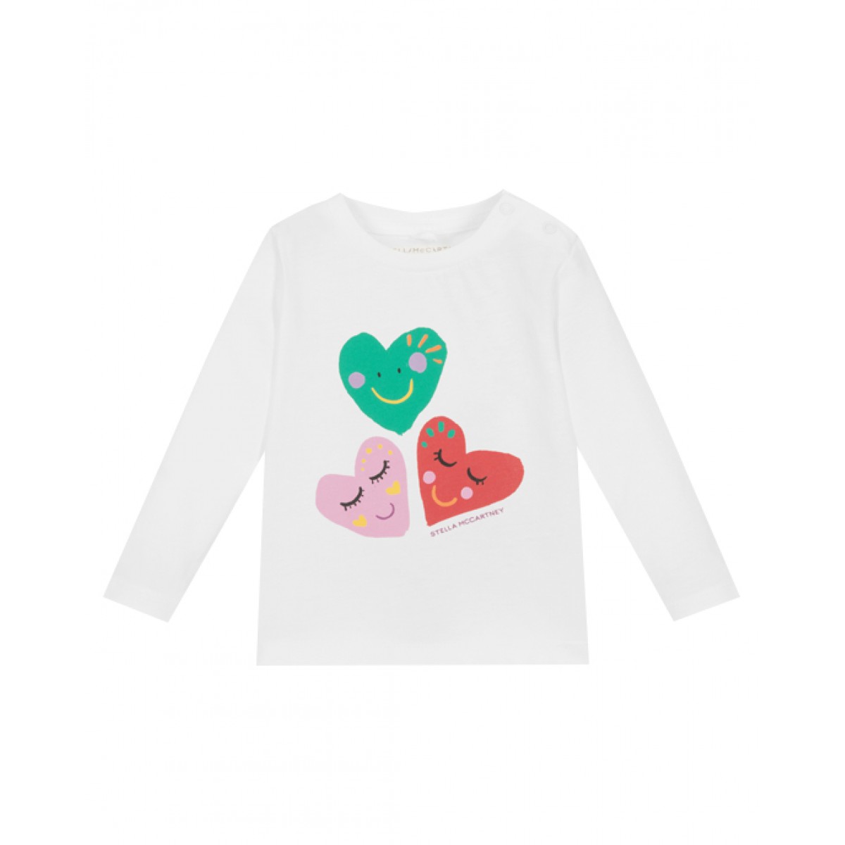 White organic cotton top with heart print