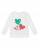 White organic cotton top with heart print