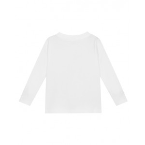 White organic cotton top with heart print