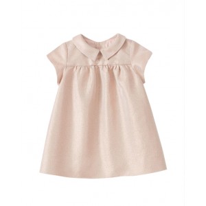 Iridescent jacquard dress in petal pink