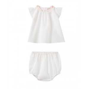 Baby set with embroidered collar