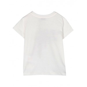 White cotton leopards print T-Shirt