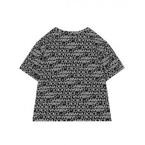 Short sleeve jersey t-shirt with all-over logo print