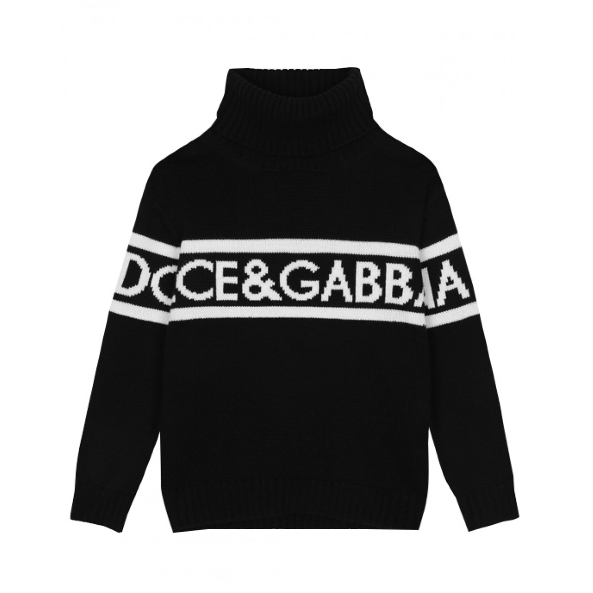 Logo-inlaid turtleneck sweater