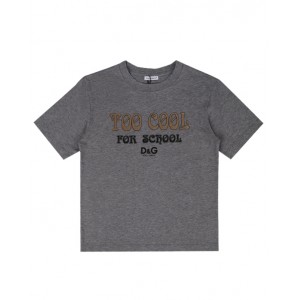 Grey cotton T-shirt with slogan