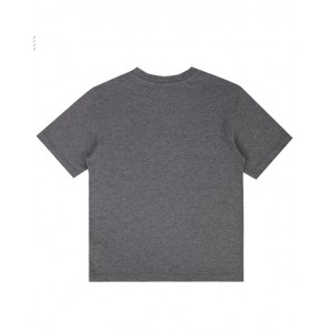 Grey cotton T-shirt with slogan