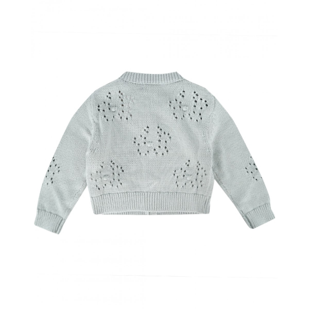 Flower stitch cardigan in mint