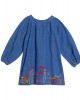 Denim dress with embroidered mushrooms