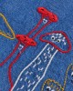 Denim dress with embroidered mushrooms