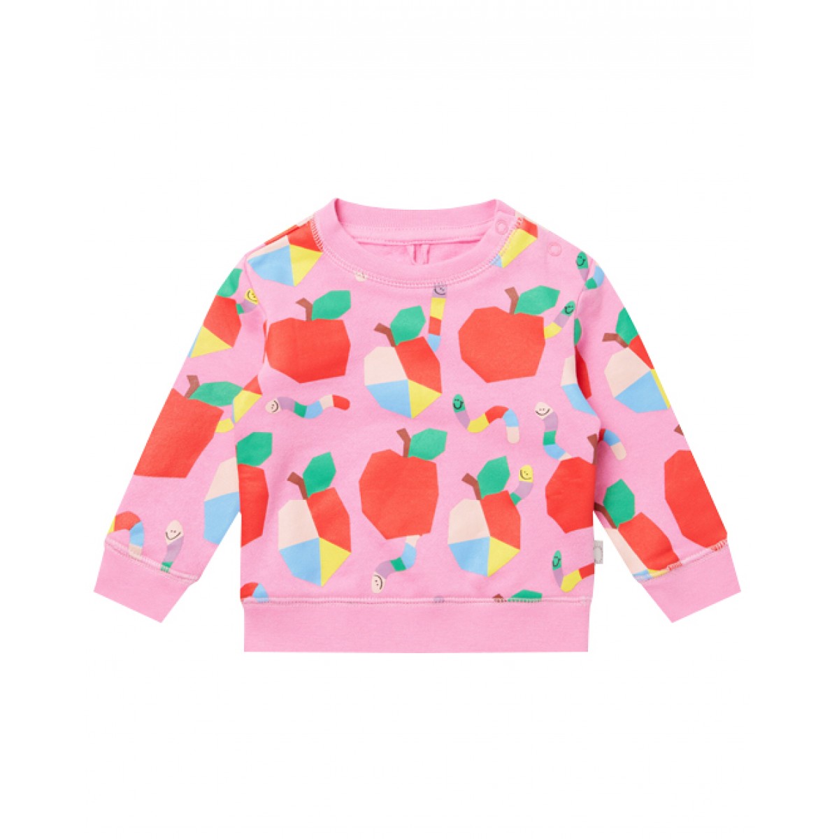 Set with multicolored apple print