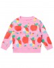 Set with multicolored apple print