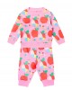 Set with multicolored apple print