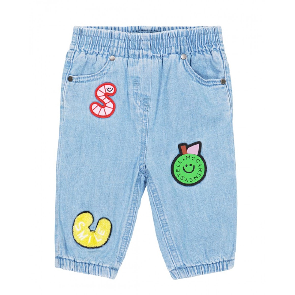 White denim baby patches jeans