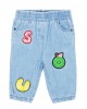 White denim baby patches jeans