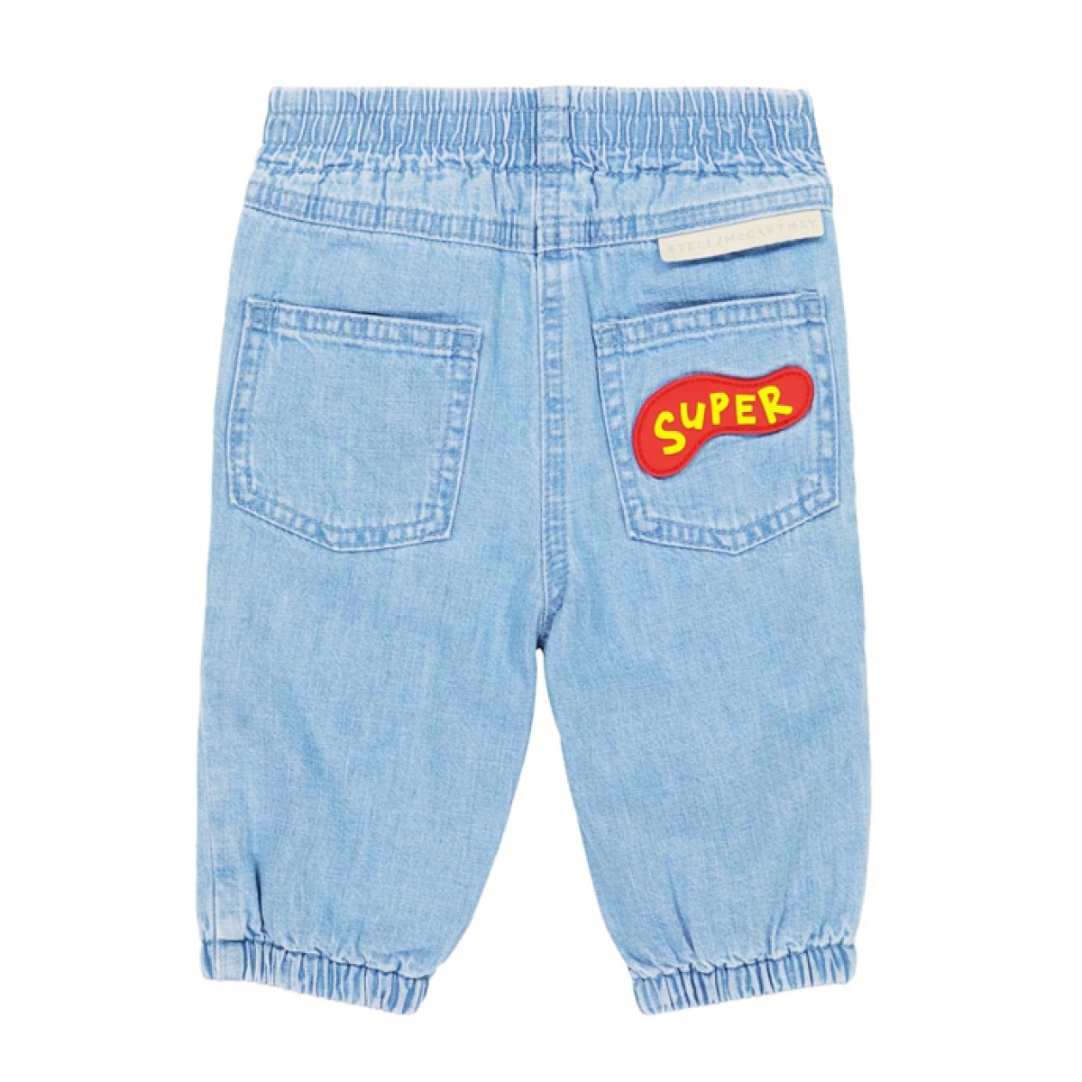 White denim baby patches jeans