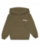 Logo embroidery hoodie in khaki green