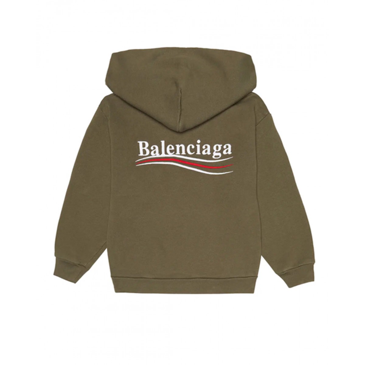 Logo embroidery hoodie in khaki green