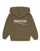 Logo embroidery hoodie in khaki green