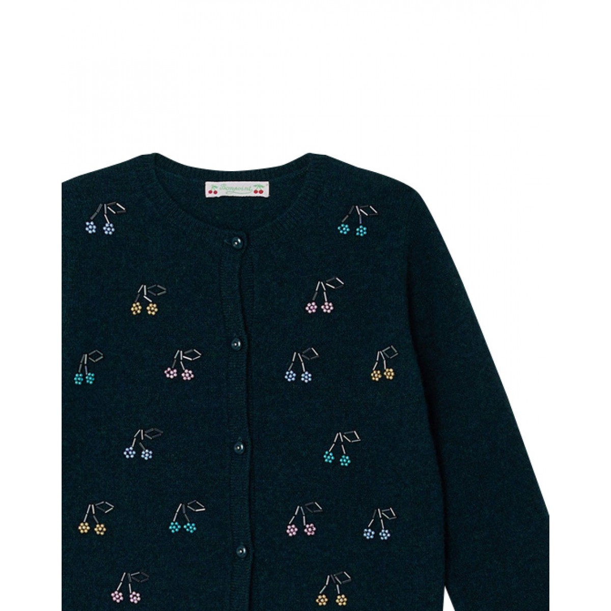 Hand-embroidered cashmere cardigan
