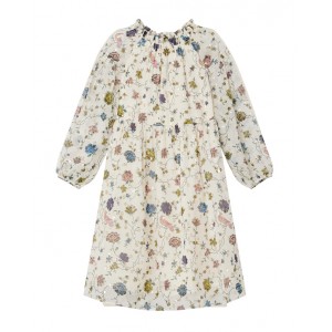 Bluebell silk dress with floral motif