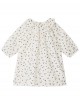 Cherry print dress in ecru