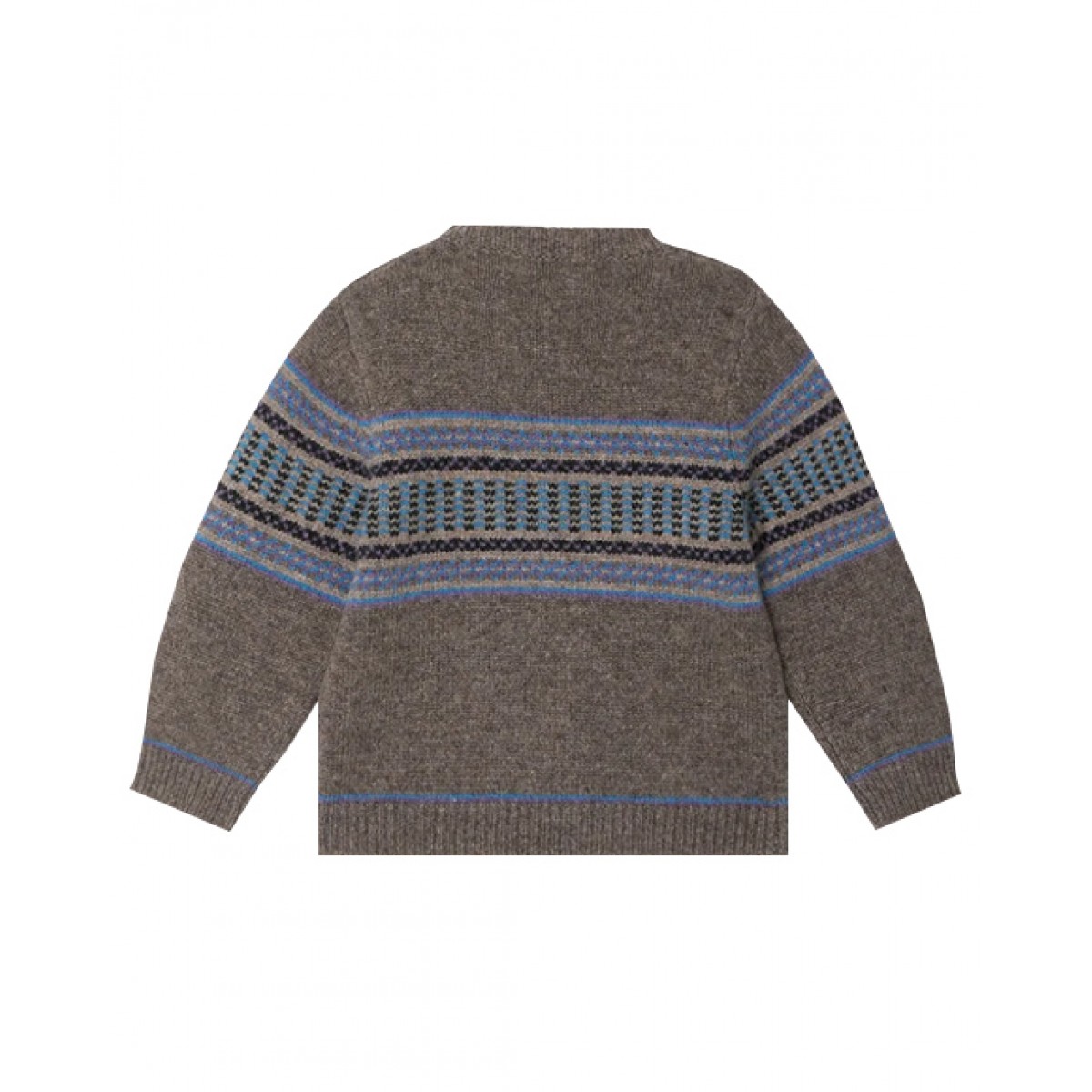 Wool sweater in brown and blue 