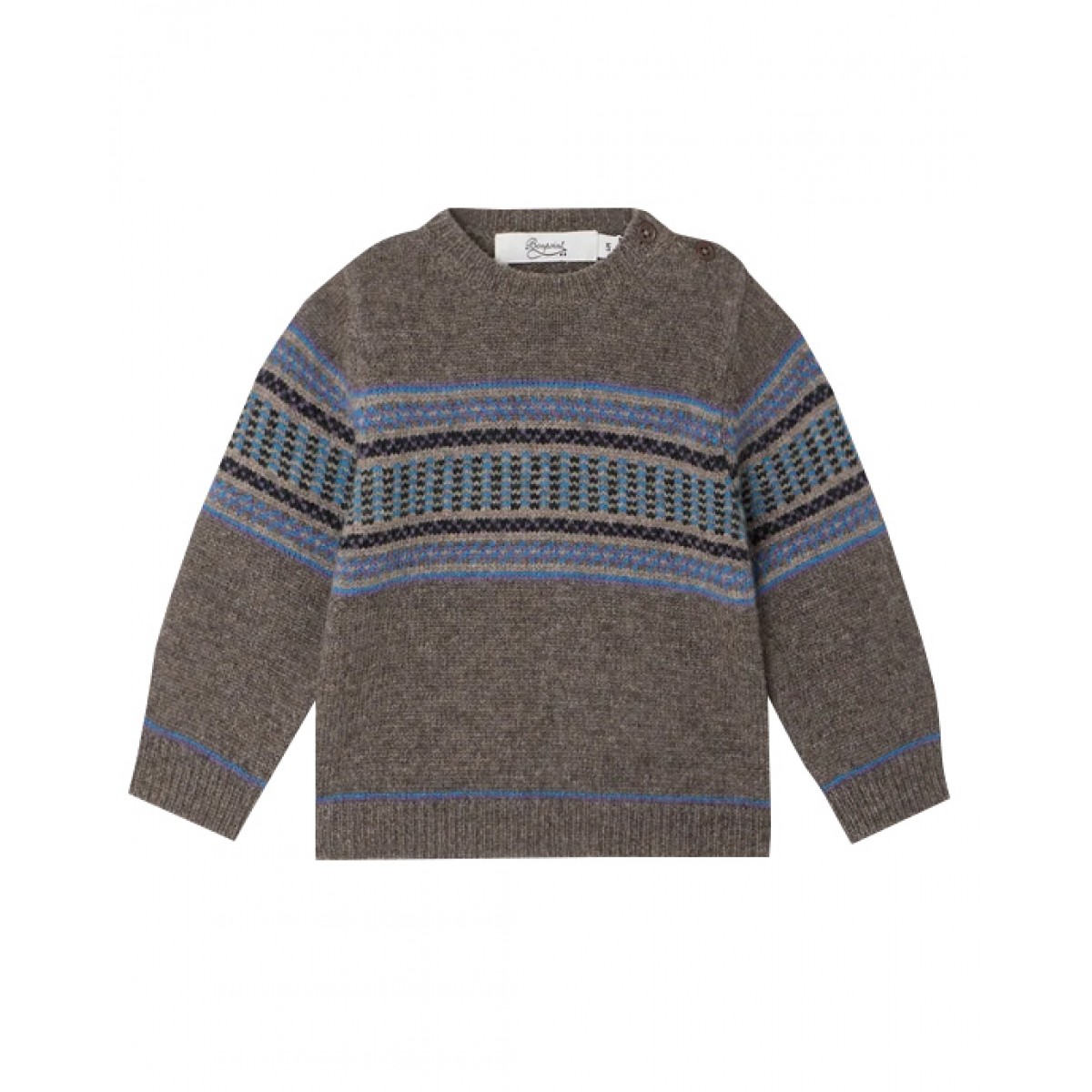 Wool sweater in brown and blue 
