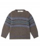 Wool sweater in brown and blue 