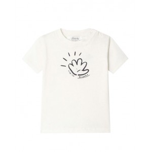 T-shirt in milk white with graphic print