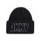 Black unisex embroidered knitted beanie 