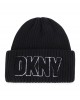 Black unisex embroidered knitted beanie 