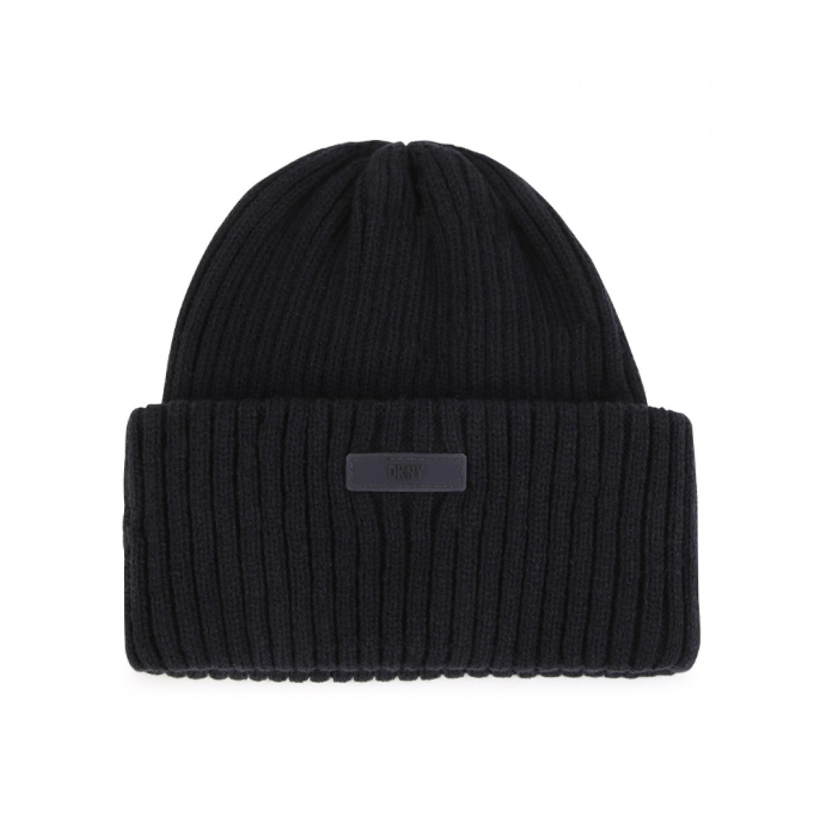 Black unisex embroidered knitted beanie 