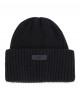 Black unisex embroidered knitted beanie 