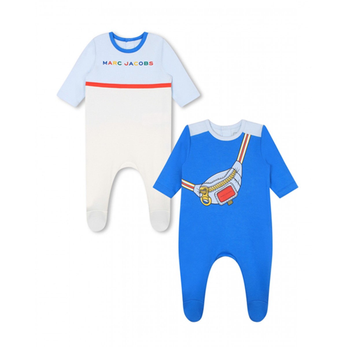White & blue babygrows for boys