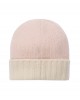 Girls' cozy pink & ivory wool logo hat