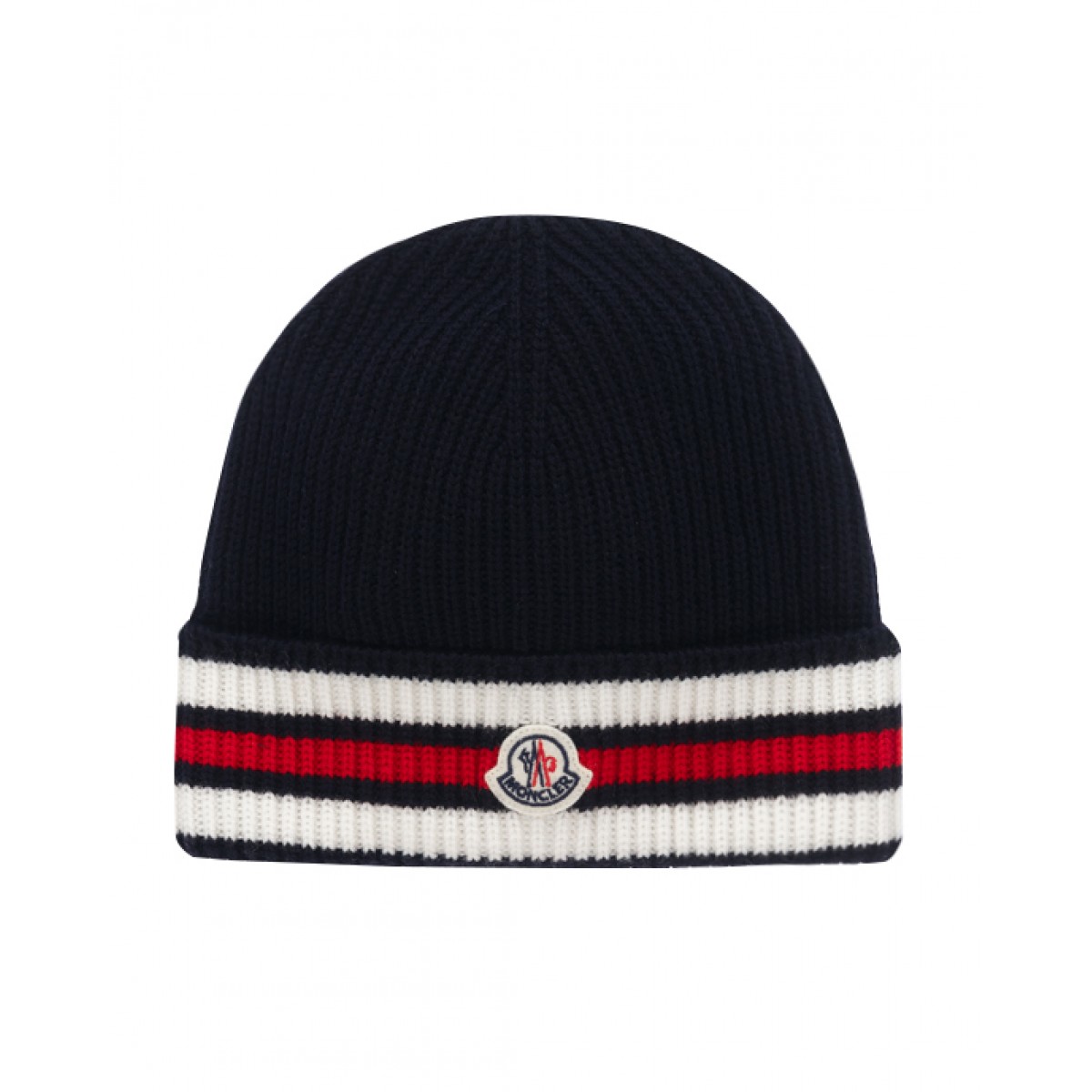 Tricolor knit wool beanie